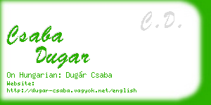 csaba dugar business card